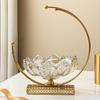 Large Capacity Amber Petal Glass Bowl Glass Dried Fruit Plate Jewelry Storage Tray  Coffee Table