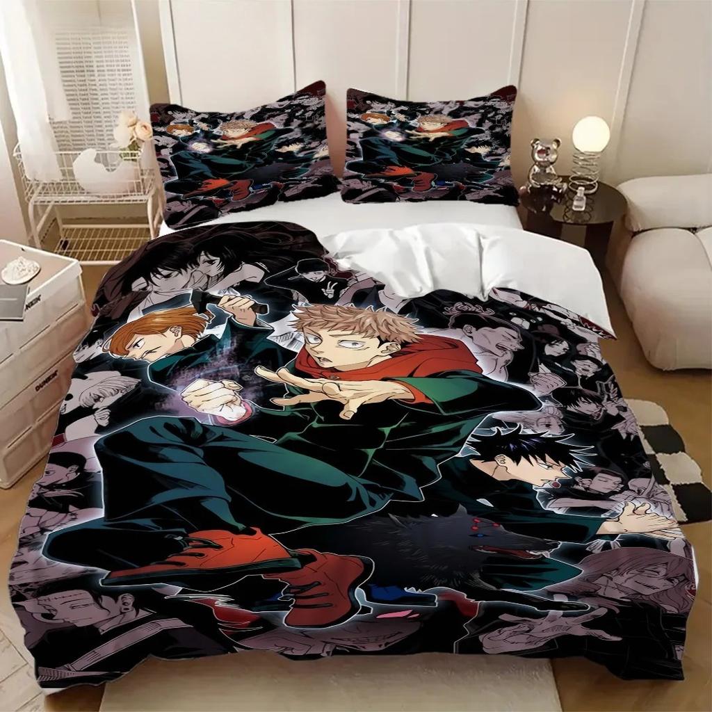 Duvet Cover Pillowcase Jujutsu Kaisen Satoru Gojo Bedding Set 2/3piece Set Adult Kid Bedroom Single Large Size Home Textiles