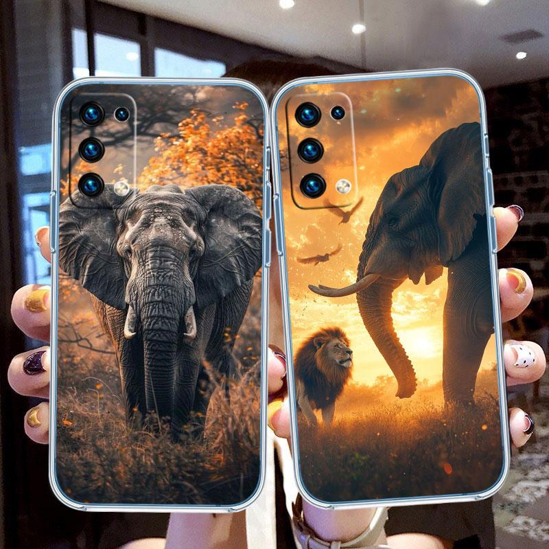 IK4 Animal Elephant Transparent Phone Case for Samsung Galaxy A04 A04S A14 A23 A34 A54 M23 M33 M52 M53