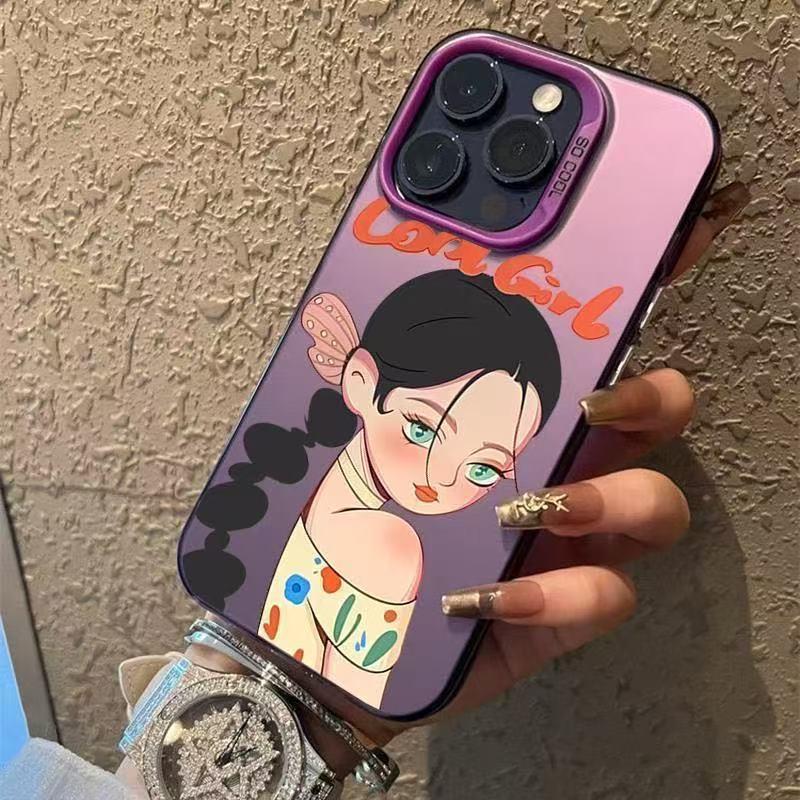 

Braid Girl iPhone 17 Drop-Proof Cute Phone Case for Apple 16 Pro, Cross-Border 15, 14, 13 Pro Max, and X iPhone 14 Pro Max