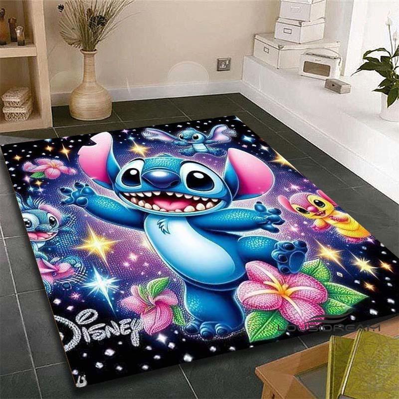 3D Cartoon Sci-fi Movie (Stitch) Rug, Suitable for Living Rooms, Children's Rooms, Bedrooms, Sofas, Doormats, and Other Home Déc
