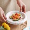 Cute Korean Ceramic Plate Unique Plate For Cake Food Dinner Breakfast Dessert Salad Decorative Dish 8 Inch Table Decorations