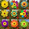 Sunflower Windmill Rotating Sunflower Wind Spinner Stake Standing Lawn Flower Pinwheel Outdoor Party Garden Yard Picnic Decor
