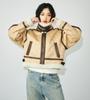 Giacca Corta in Finta Montone Alpha Industries TA7199 da Donna B-3 TA7199-045 BEIGE/VANIGLIA