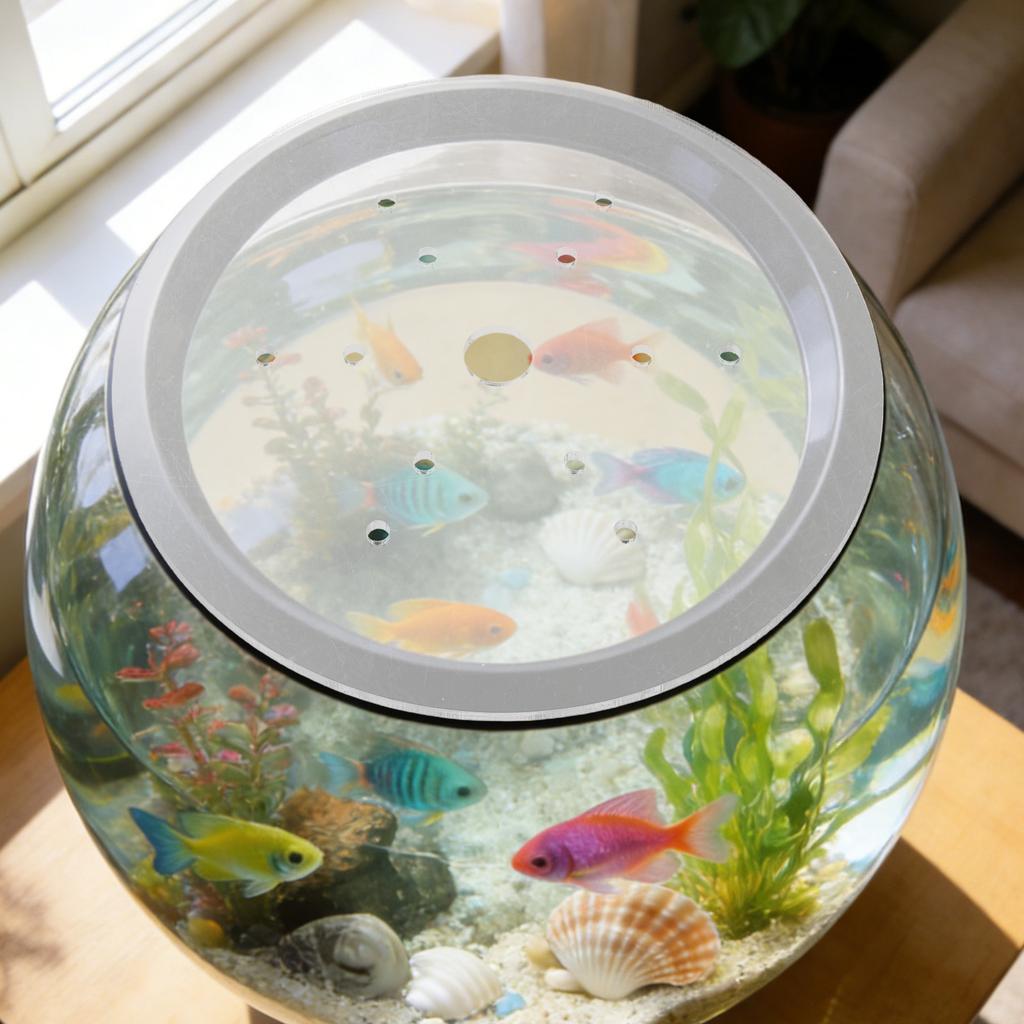 21Cm Circular Aquarium Lid Transparent Acrylic Fish Tank Cover Escape Proof for Round Fish Bowls Easy Feeding Maintenance Tank