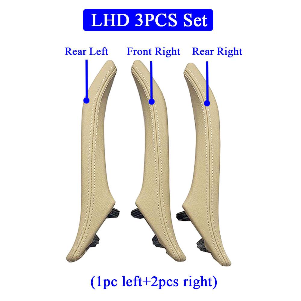 LHD RHD Car Inner Left Right Door Pull Handle Leather Assembly Set Trim Replacement for BMW 5 Series F10 F11 F18 520 523 525