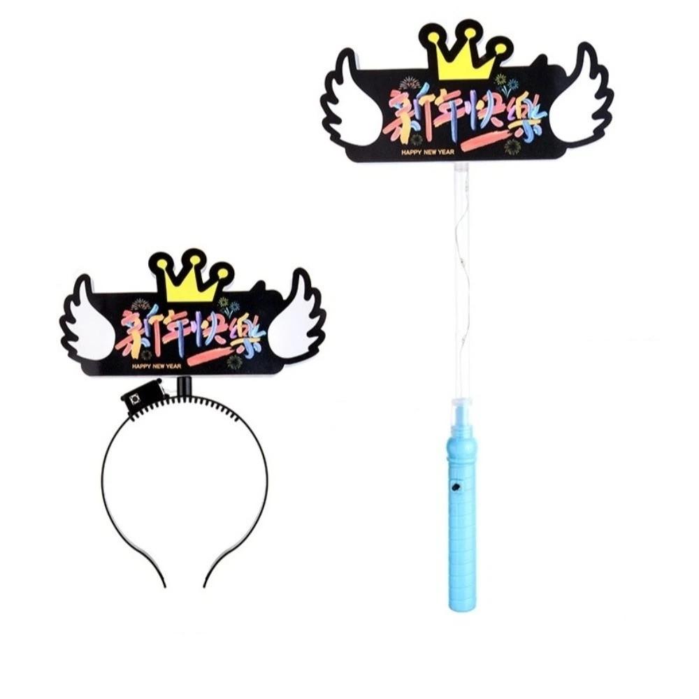 Glowing in Dark LED Glow Hair Bands Fun Luminous Rod New Year Glow Sticks Birthday Party