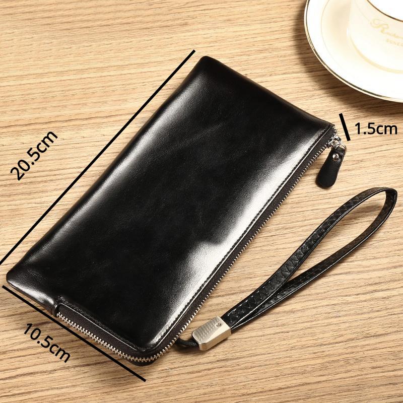 Hochwertige, modische Herren- und Damen-Handy-Geldbörse, Kartenhalter, Geldbörse, Reißverschluss, großes Fassungsvermögen, lange Clutch-Geldbörsen für Männer mit Handschlaufe