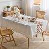 Cotton And Linen Light Luxury Embroidery Fabric Tablecloth Three-Dimensional High-Grade Embroidery Table Cloth Rectangular Coffee Table