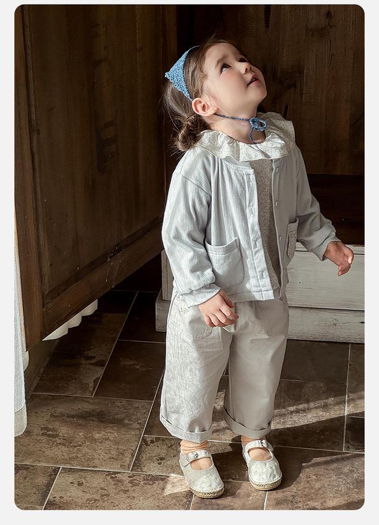 Korean-Style Spring Jacket & Pant Set for Girls (1-3 Years)