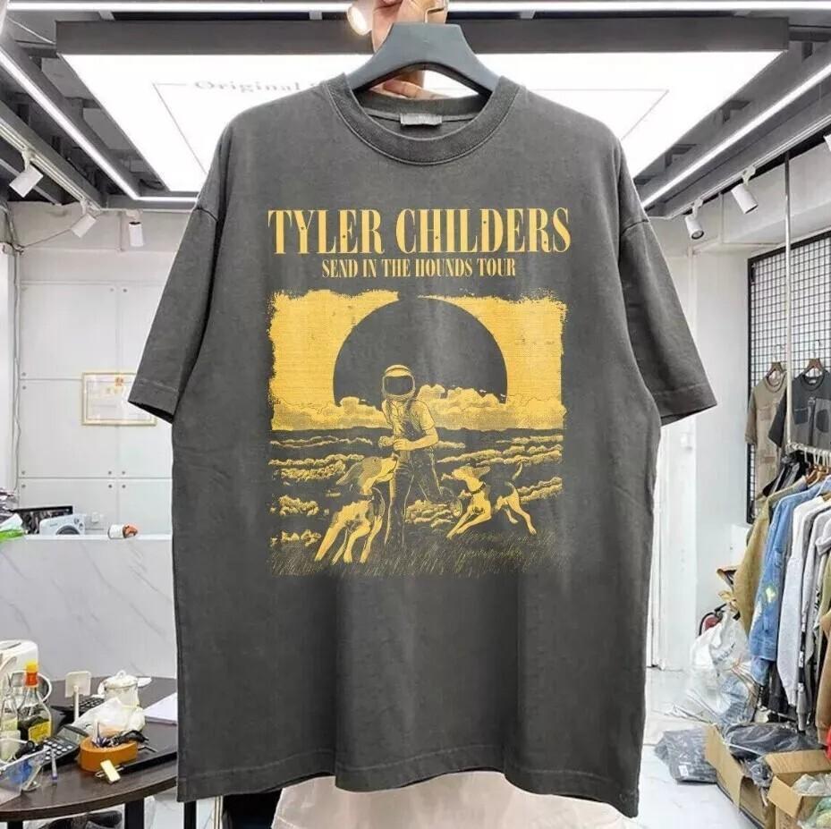 Tyler Childers Band Tshirt Send In The Hounds Tour Charcoal Unisex Tshirt S5XL Unisex T-Shirt XL