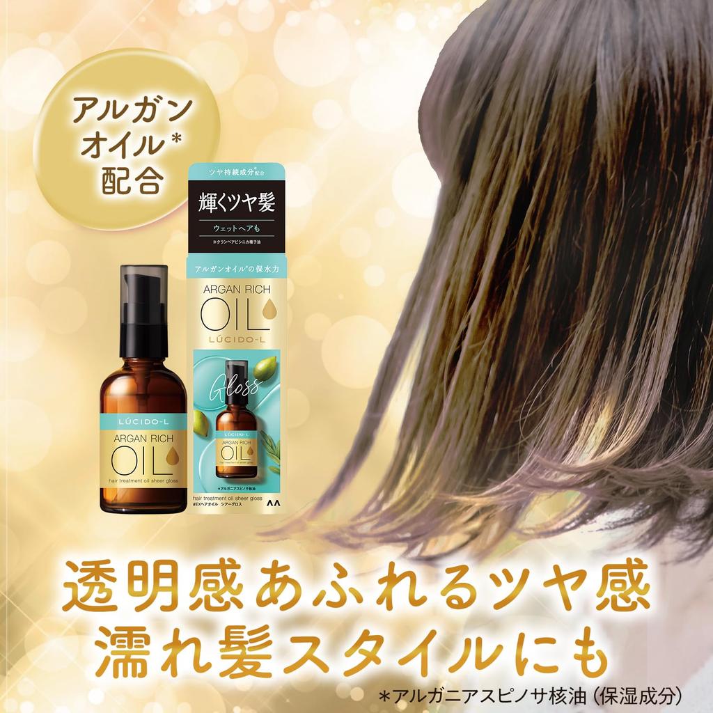 LUCIDO-L EX Hair Oil Treatment: Sheer Gloss with Argan Oil, Leave-In, 60ml & Hair Mask Sample 10g