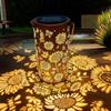 Sunflower Hollow Projection Solar Lantern IP65 Waterproof Outdoor LED Lamp for Garden Patio Yard Pathway Home Decor Lighting
