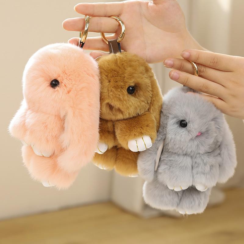 15cm Rex Konijnenbont Dood Konijn Hanger Schattig Simulatie Konijn Pluche Speelgoed Tas Hanger Poppen Spelen Dode Konijnen Sleutelhanger Speelgoed