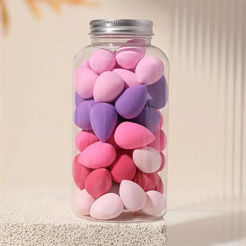 

40pcs Mini Makeup Sponge with Storage Jar Mini Water Drop Makeup Sponge Cosmetic Powder Puff Women Face Makeup Puff Beauty Tools