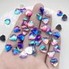 80 Pieces of 10mm Shiny AB Color Love Rhinestone Flat Back Scrapbook Suitable for Jewelry Making and Various DIY Decorations