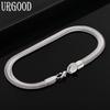 925 Sterling Silver 6mm Flat Snake Chain Bracelet Fashion Wedding Jewelry