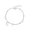 Sterling Double Layer Star Moon Bracelet Women Delicate Geometric Charm Jewelry Elegant Minimalist Boho Style