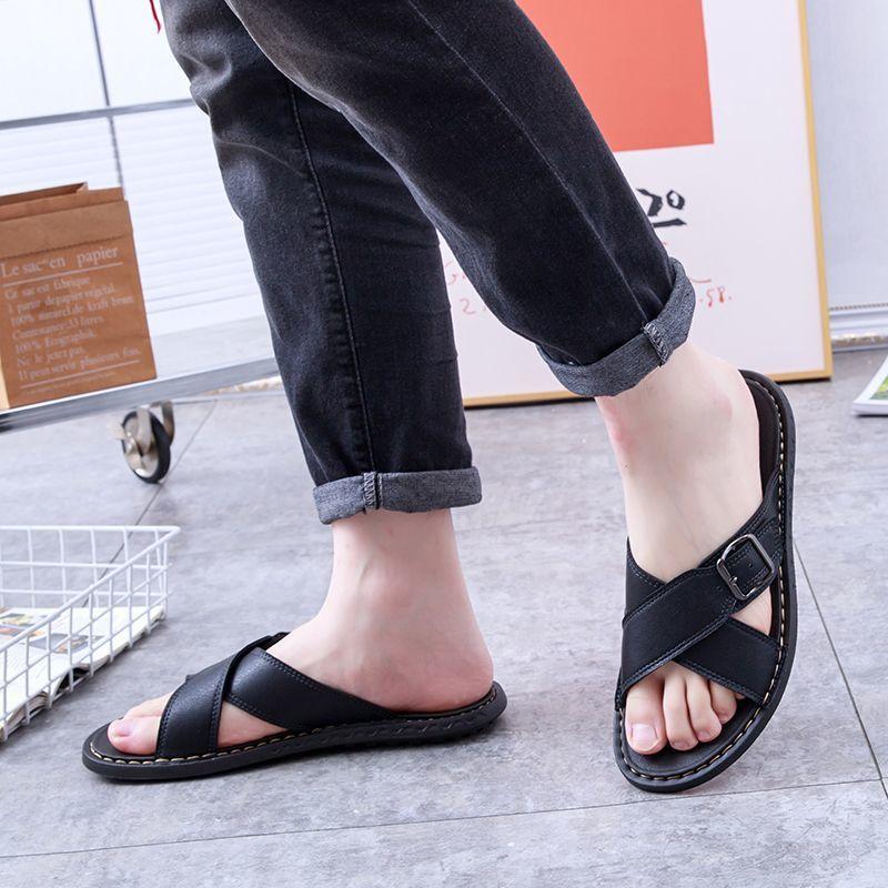 Flip-flops summer men's beach shoes non-slip trend casual pinch slippers new men's fashion non-slip