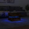 LED Coffee Table In Smoked Oak 50 X 50 X 40 Cm