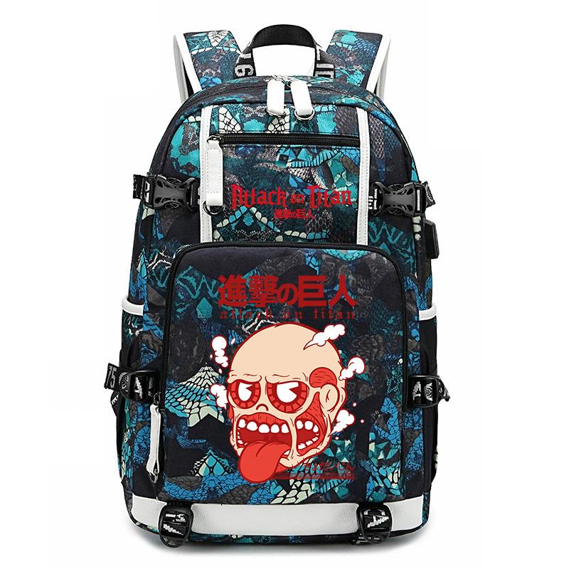 Attack on Titan Print School Backpack Large Capacity Travel Bookbag for Kids Boys Girls