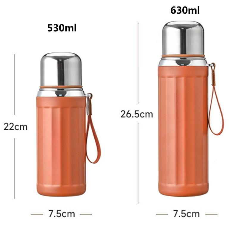 Outdoor Sport Vacuum Flasks Portable Travel Keep Cold Insulated Bullet Water Bottle 630ML Large Capacity Stainless Steel Thermos