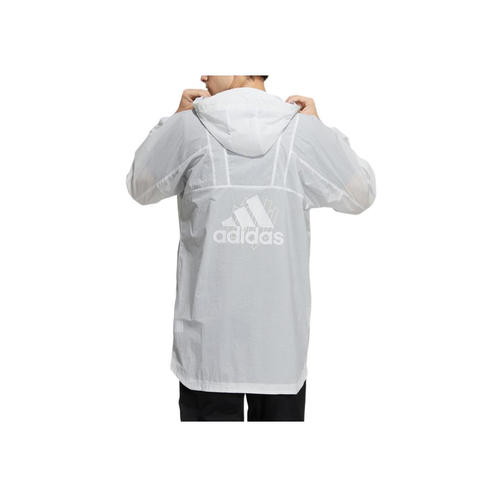Adidas Woven Jacket Comfortable Sports Casual Hooded Long Sleeve Coat Unisex Jackets Dot-Gray White HE9925