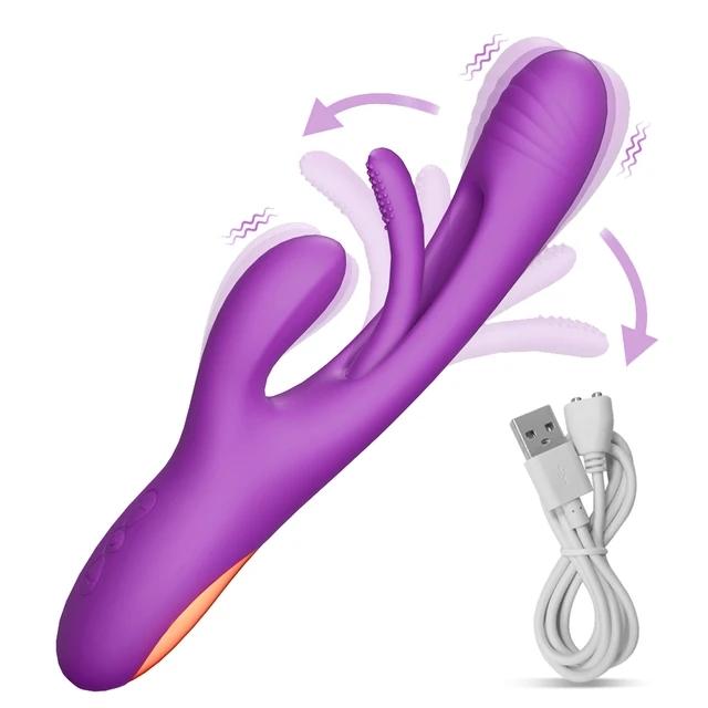 Flapping Vibrator Dildo for Women G Spot Rabbit Vibrator  Waterproof Clitoralis Vibrator for Clit Nipple Anal Stimulation Rechargeable Adult Sex Toys