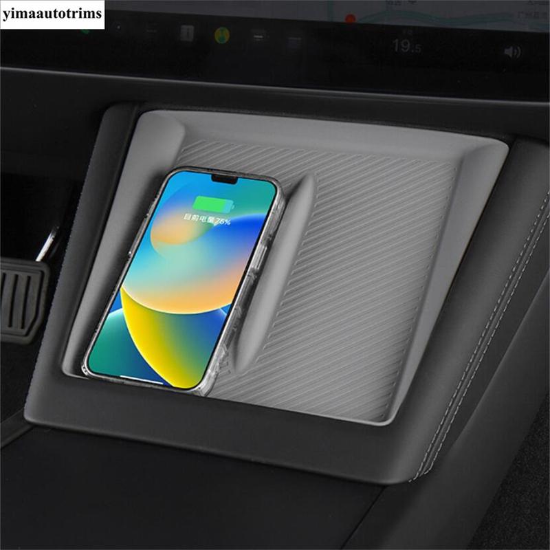 Car Central Control Wireless Silicone Pad Phone Mat Protection Decoration Cover Fit For Tesla Model 3 2024 Accessories Interior