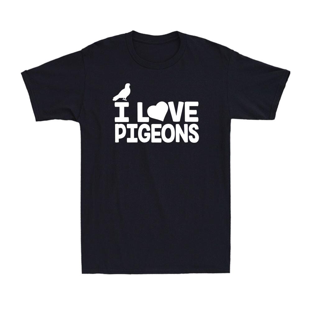 I Love Pigeons Animals Lovers Peace Lovers Novelty Vintage Men s Cotton T-Shirt XL