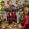 9 pcs Christmas round candy lollipop aluminum foil balloon Christmas sweet island decoration New Year candy party decoration