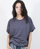 Deumakeu Standard Fit Solid French T-Shirt Navy