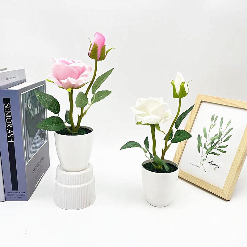 Black Artificial Rose Sand Bonsai Wedding Home Decor Photography Prop Party