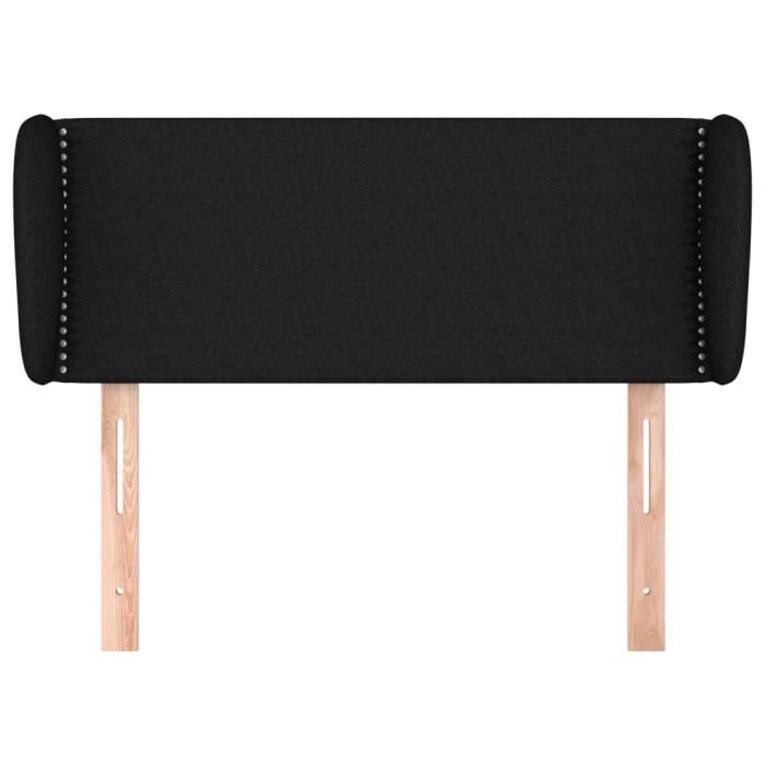 VidaXL Tête de lit avec oreilles Noir 103x23x78-88 cm Tissu3116996