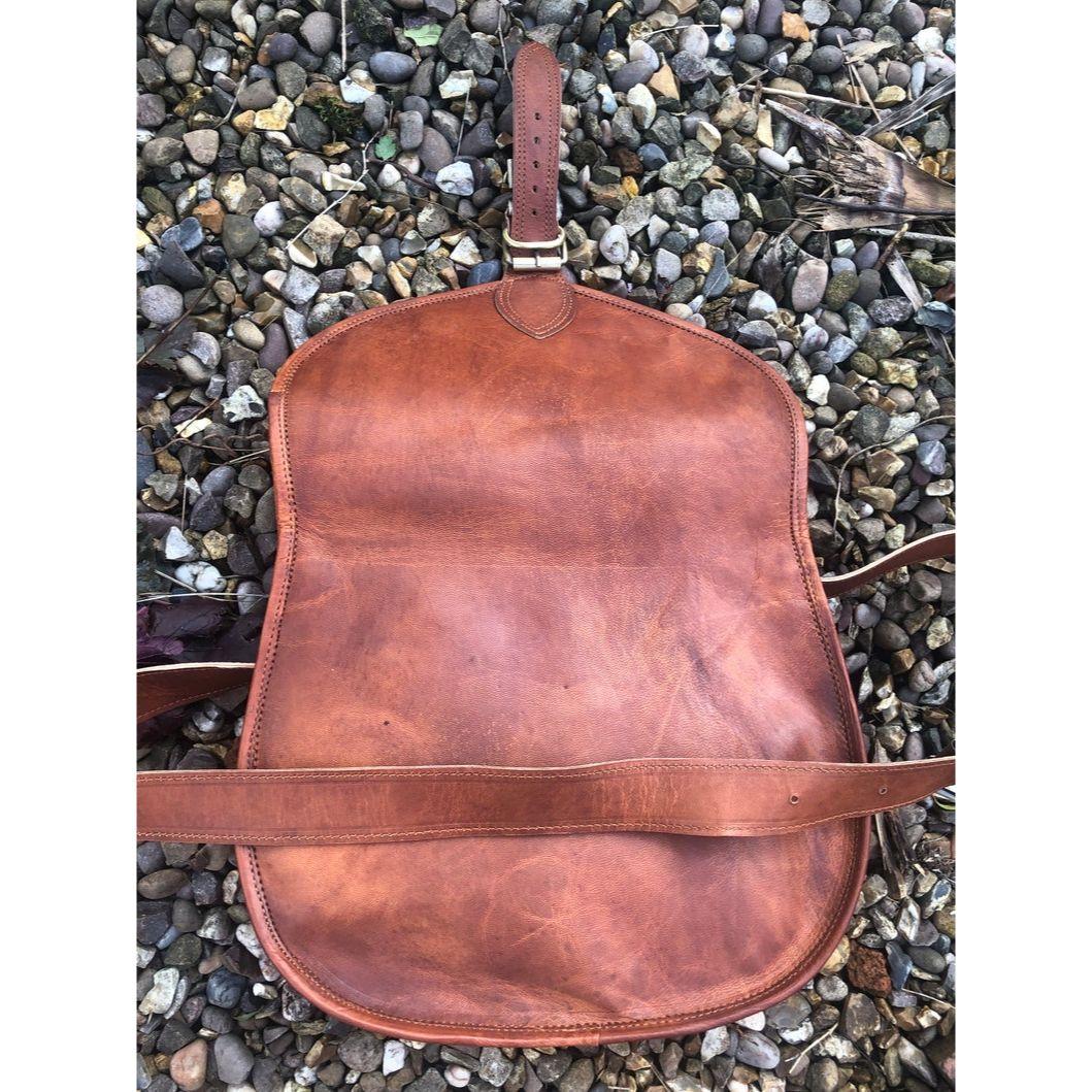 Большая кожаная седельная сумка — фото 6