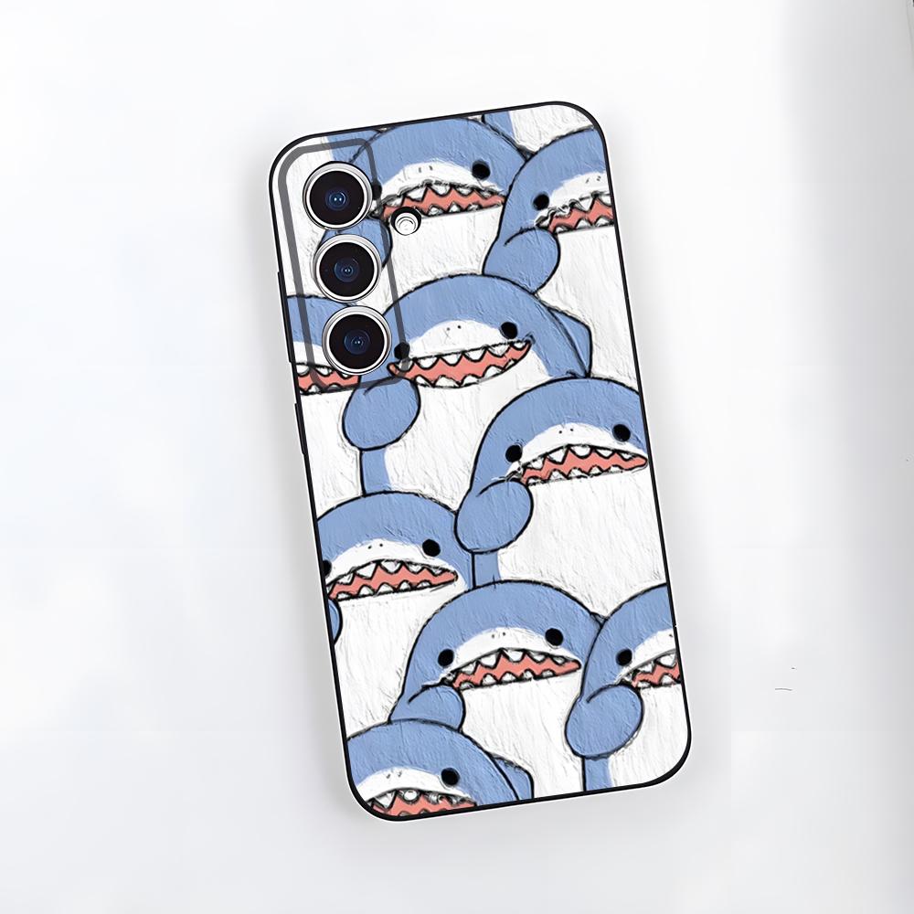 Cute Anime Shark Phone Case For Samsung A25 A13 A33 5G A54 A36 A35 A56 A52 A14 Shockproof Soft Cover