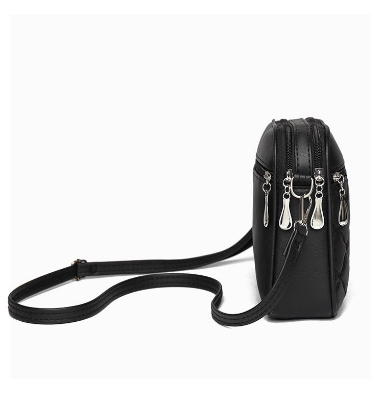 2025 Women's Quilted Crossbody Bag: Multi-Layer Embroidered Shoulder Bag for Moms