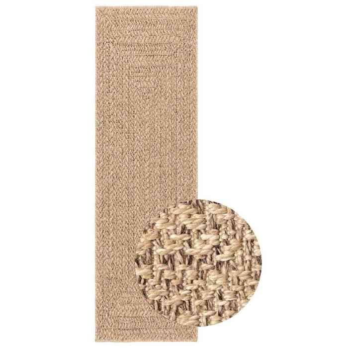 VidaXL Tapis ZIZUR 80x250 cm aspect de jute intérieur et extérieur, tapis d'extérieur, tapis de sol, tapis d'intérieur, 4006152