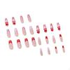 24Pcs Press On Nails False Nail with Glue Reusable for Extension Fashion French Peach Heart