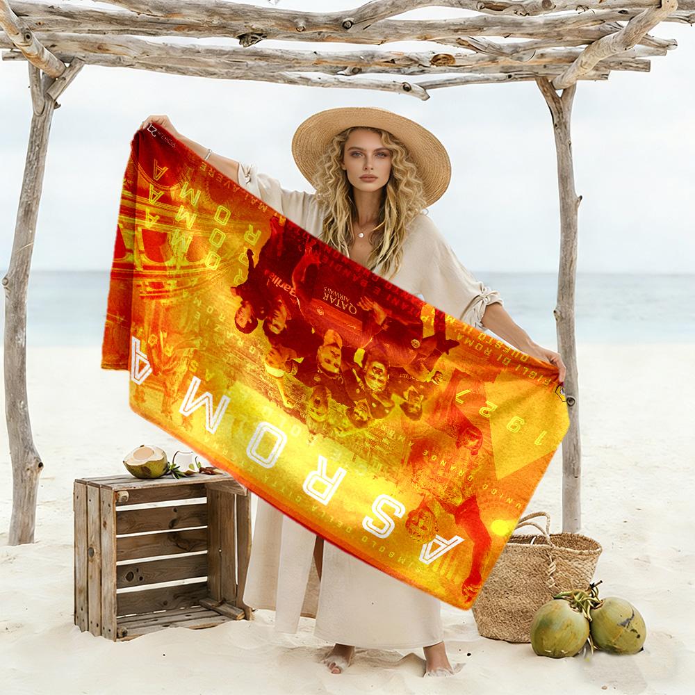 Golden Moment Soccer Beach Towel Soft Durable Quick-Dry Comfortable Lightweight Perfect for Traveling Yoga Camping and Swimming