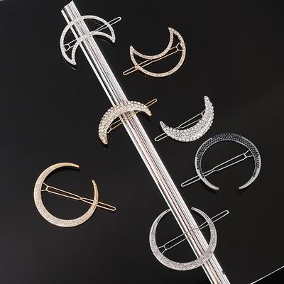 Moda Kryształowe Cyrkonie Wsuwka do Włosów Księżyc Spinki do Włosów dla Kobiet Nowa Barrette do Włosów Klipsy do Włosów dla Dziewcząt Nakrycie Głowy Akcesoria do Włosów