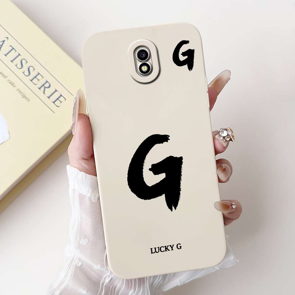 For Samsung Galaxy J3 2017 SM-J330FN Case Cute Lucky Letter A-Z Print Soft Silicone Cover For Samsung J3 J5 J7 2017 Phone Casing