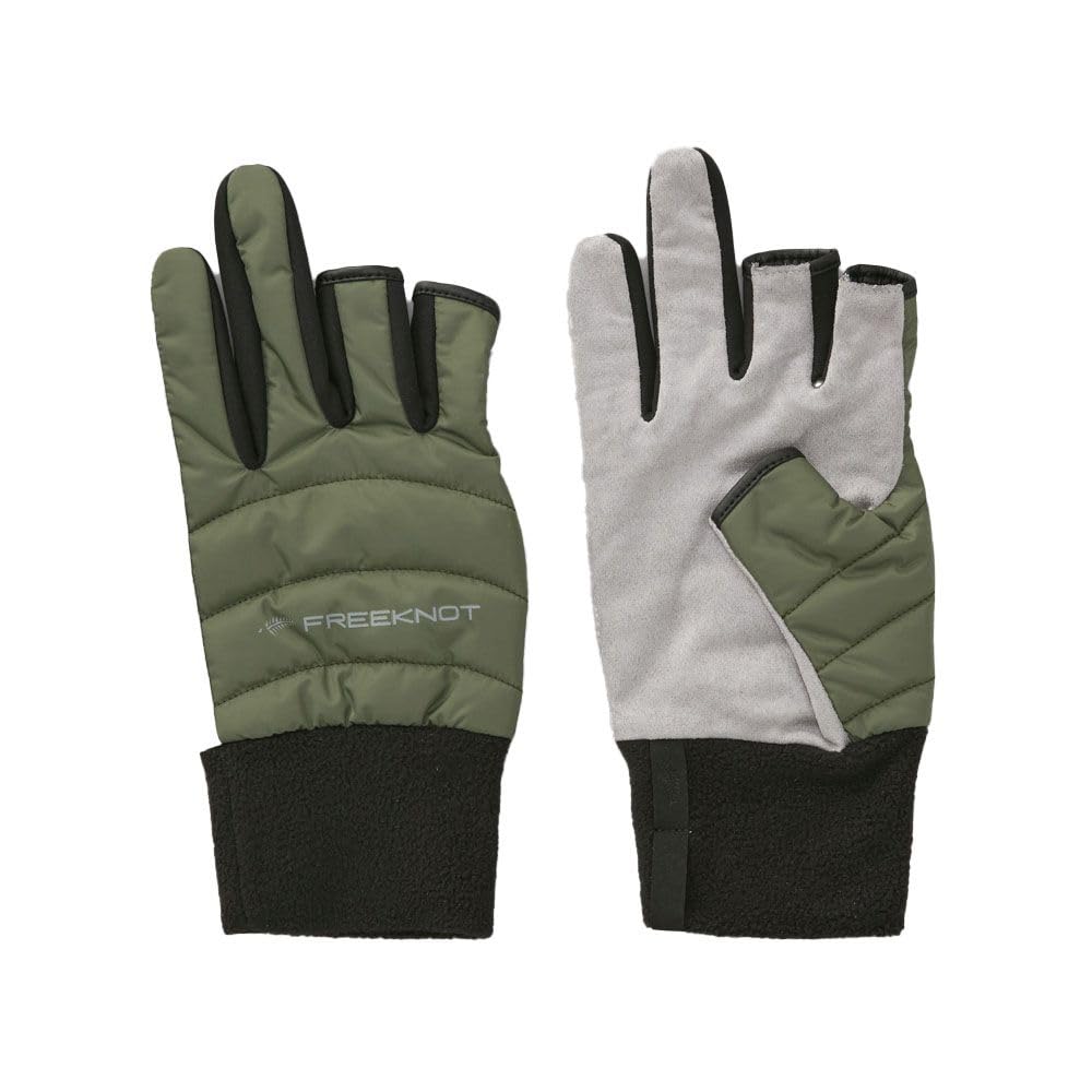 Free Knot Solfiber FOURON Insulated Gloves, 3-Leg Cut, Medium, Olive, Y4617-M-64