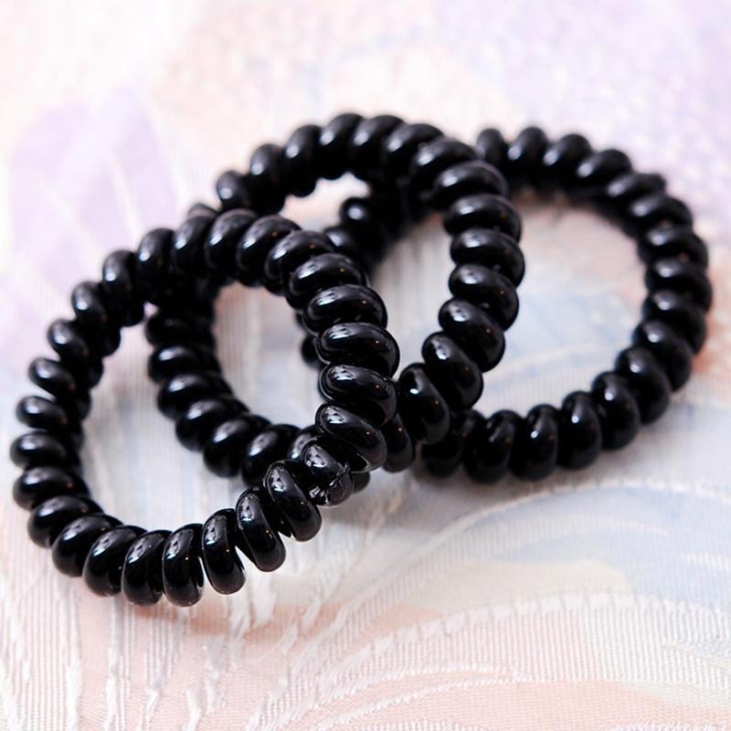 5 Stück Spirale Slinky Elastisches Gummi Bindedraht Spule Haargummis Seil Pferdeschwanz(Farbe zufällig)