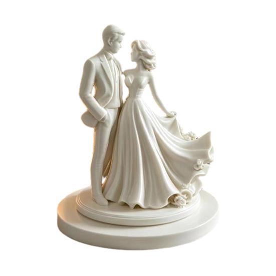 Desktop Ornament 3D Printed Bride Groom Figure Romantic Sculpture Home Style Decorative Figurine Wedding