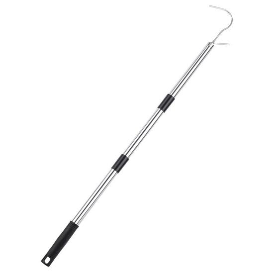 Pool Vacuum Retrieval Hook with Adjustable Telescopic Pole Stainless Steel Hook for Robotic Pool Cleaners Universal Pool Cleaner Retrieval Tool