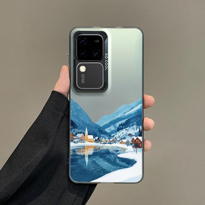 For Samsung Galaxy S25 S22 Ultra Plus S24 S23 Ultra Plus FE S21 FE Laser Phone Case Norwegian Scenery Shockproof Back Covers