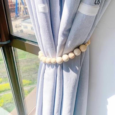 2Pcs/Set Wooden Bead Curtain Tieback Boho Elegant Rustic Farmhouse Living Room Bedroom Decor Curtain Holderback Holder Home Supplies