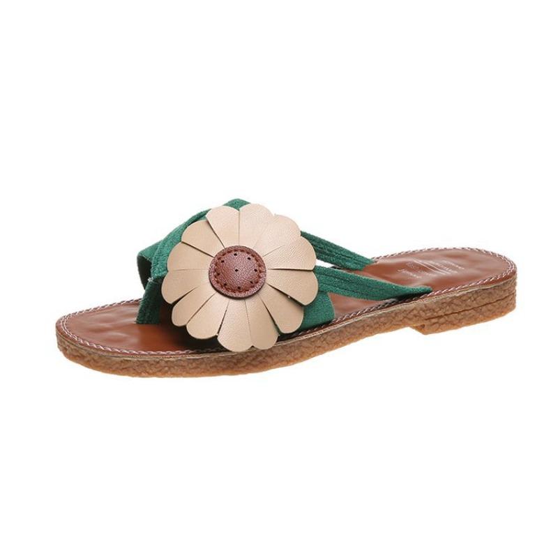 

Women s Bow Toe Post Flat Sandals, Soft Sole Casual Beach Slides 40 зелений