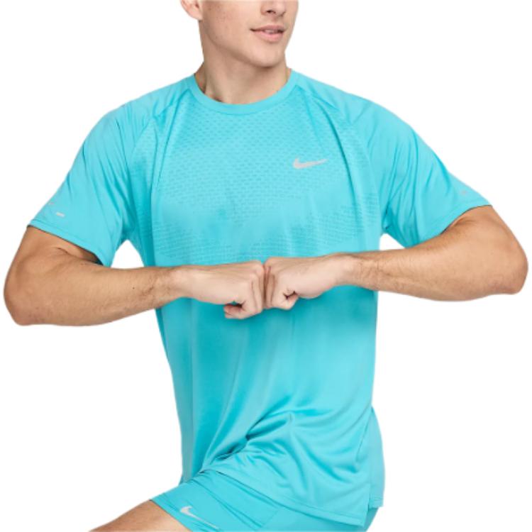 Nike Logo Crew Neck Short Sleeve T-Shirt Men Tops Blue HV5203-345